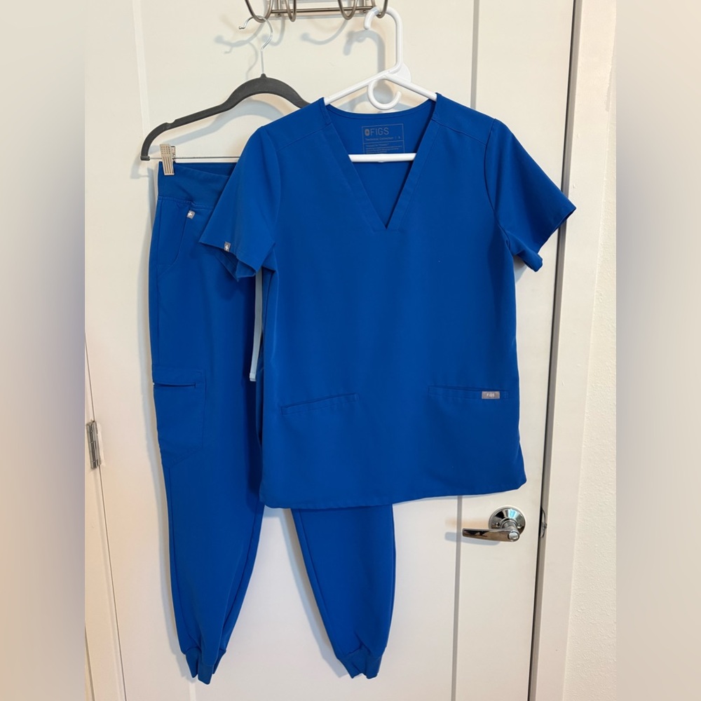 Figs Royal Blue Scrub Set